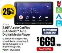 SuperCheap Auto Sony 8.95" Apple CarPlay & Androidâ„¢ Auto Digital Media Player offer