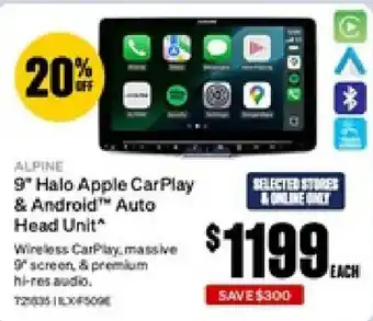 Alpine 9" Halo Apple CarPlay & Android Auto Head Unit