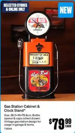 SuperCheap Auto Gas Station Cabinet & Clock Stand offer