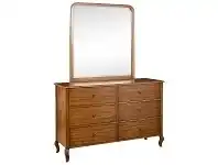 LivingStyles Jacob American Poplar Timber 6 Drawer Dresser with Mirror offer
