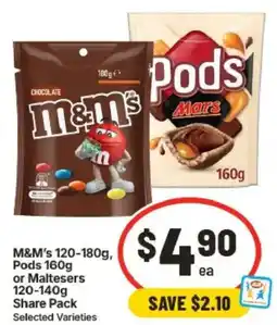 IGA M&M's, Pods or Maltesers Share Pack offer