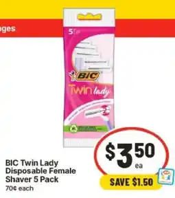 IGA BIC Twin Lady Disposable Female Shaver offer