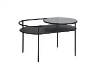 LivingStyles Mallorca Iron & Glass Oval Coffee Table, 80cm offer