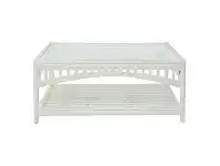 LivingStyles Martello Rattan Coffee Table, 100cm, White offer