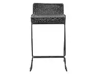 LivingStyles Harreby Metal Counter Stool with Cord Seat, Black offer
