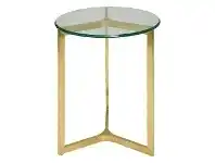 LivingStyles Satra Glass & Stainless Steel Round Side Table offer