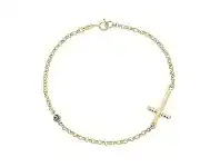Bevilles Jewellery 9ct Yellow Gold Silver Infused Cross & Evil Eye Bracelet offer