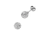 Bevilles Jewellery Stainless Steel White Crystal Ball Necklace & Earring Set offer