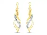 Bevilles Jewellery 9ct Yellow Gold 0.12ct Diamond Drop Earrings offer