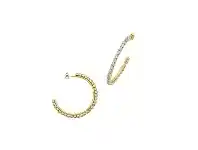 Bevilles Jewellery Yellow Stainless Steel Crystal Hoop Earrings offer