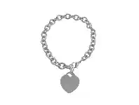Bevilles Jewellery Stainless Steel Belcher Charm Bracelet With Heart offer