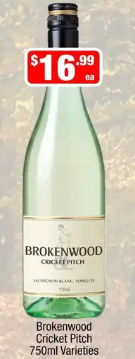 Liquor Stax Brokenwood Cricket Pitch 750ml Varieties offer