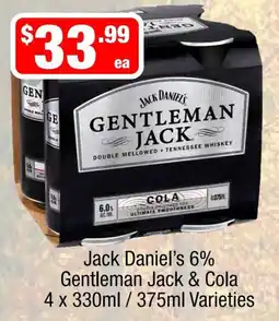 Liquor Stax Jack Daniel's Gentleman Jack & Cola offer