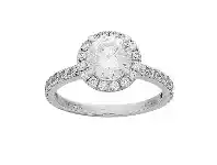 Bevilles Jewellery Meera Halo Solitaire Ring with 1.00ct of Laboratory Grown Diamonds in 18ct White Gold offer