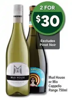 Bottler Mud House or Mio Cappello Range offer