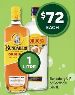 Bottler Bundaberg U.P or Gordon's Gin offer