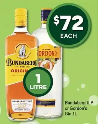 Bundaberg U.P or Gordon's Gin