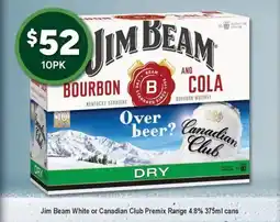 Bottler Jim Beam White or Canadian Club Premix offer