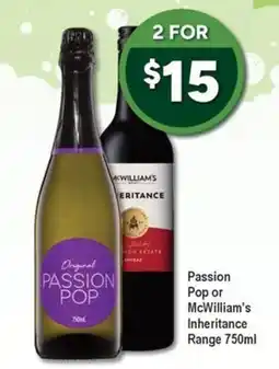 Bottler Passion Pop or McWilliam's Inheritance offer