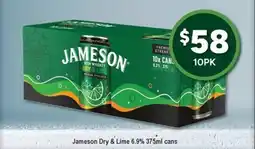 Bottler Jameson Dry & Lime offer