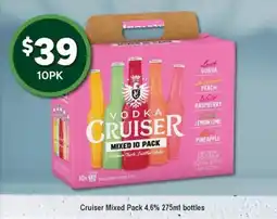 Bottler Vodka Cruiser Mixed 10 Pack offer