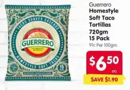 Spar Guerrero Homestyle Soft Taco Tortillas offer