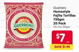 Spar Guerrero Homestyle Fajita Tortillas offer
