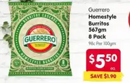 Spar Guerrero Homestyle Burritos offer
