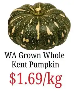 Farmer Jack's WA Grown Whole Kent Pumpkin offer