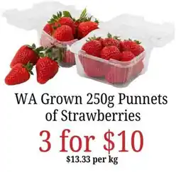Farmer Jack's WA Grown 250g Punnets of Strawberries offer