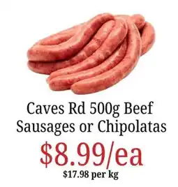 Farmer Jack's Caves Rd 500g Beef Sausages offer