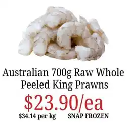 Farmer Jack's Australian Raw Whole Peeled King Prawns offer