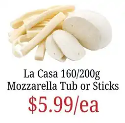 Farmer Jack's La Casa Mozzarella offer