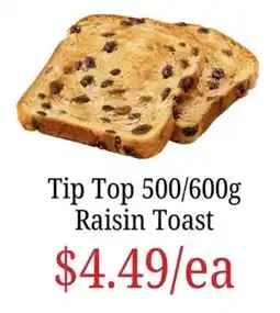 Farmer Jack's Tip Top Raisin Toast offer