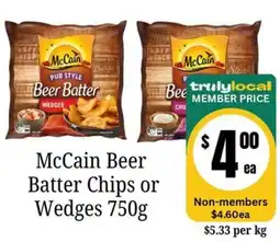Farmer Jack's McCain Beer Batter Chips or Wedges offer