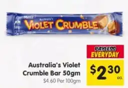 Spar Menz Australia's Violet Crumble Bar offer
