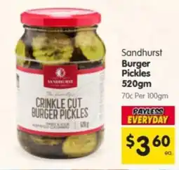 Spar Sandhurst Burger Pickles offer