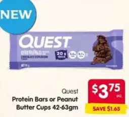 Spar Quest Protein Bars or Peanut Butter Cups offer
