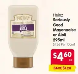 Spar Heinz Seriously Good Mayonnaise or Aioli offer