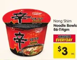 Spar Nong Shim Noodle Bowls offer