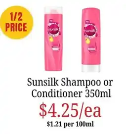 Farmer Jack's Sunsilk Shampoo or Conditioner offer