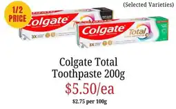 Farmer Jack's Colgate Total Toothpaste offer