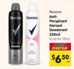 Spar Rexona Anti-Perspirant Aerosol Deodorant offer