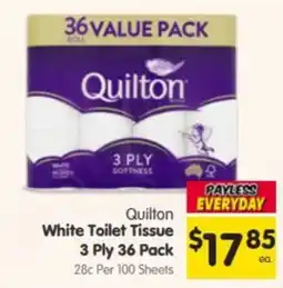 Spar Quilton White Toilet Tissue offer