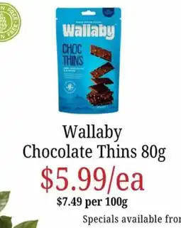 Farmer Jack's Wallaby Chocolate Thins offer