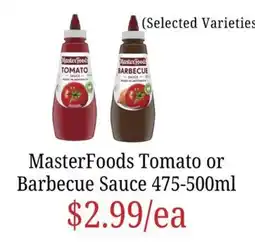 Farmer Jack's MasterFoods Tomato or Barbecue Sauce offer