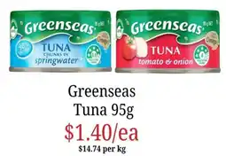 Farmer Jack's Greenseas Tuna offer