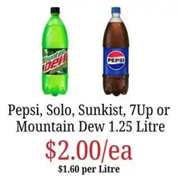 Farmer Jack's Pepsi, Solo, Sunkist, 7Up or Mountain Dew offer