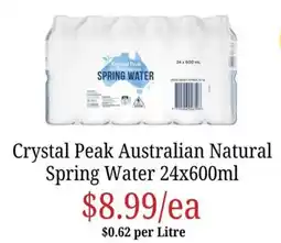 Farmer Jack's Crystal Peak Australian Natural Spring Water offer