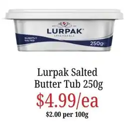Farmer Jack's Lurpak Salted Butter Tub offer